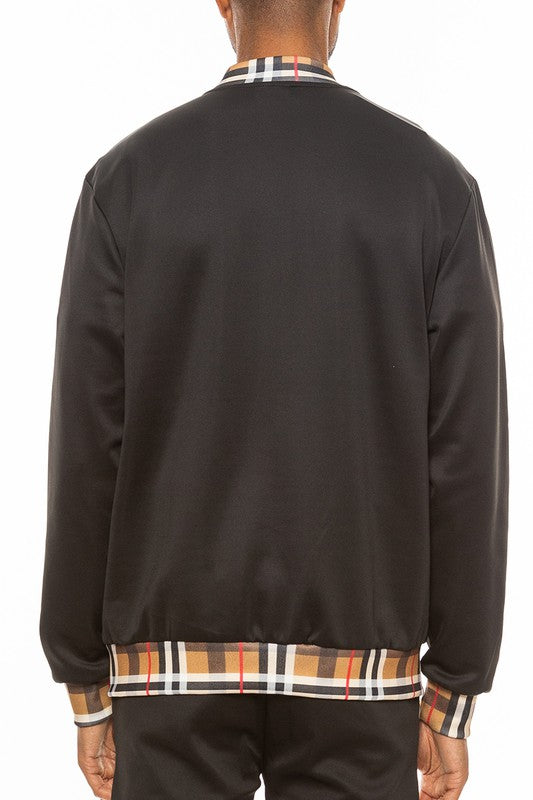Checkered Plaid Full Zip Track Jacket