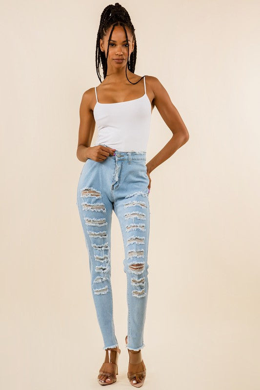 DENIM JEANS MULTI CUT