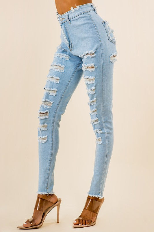 DENIM JEANS MULTI CUT