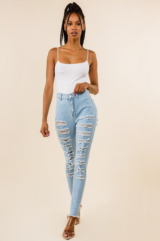 DENIM JEANS MULTI CUT