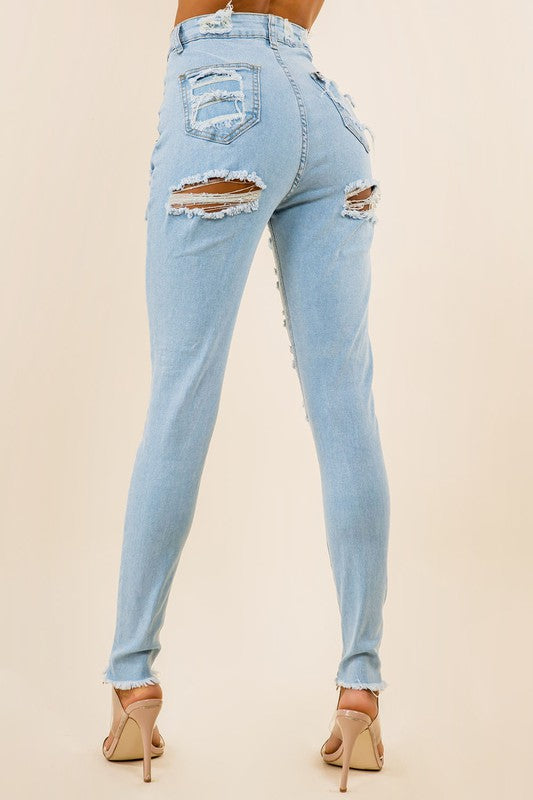 DENIM JEANS MULTI CUT