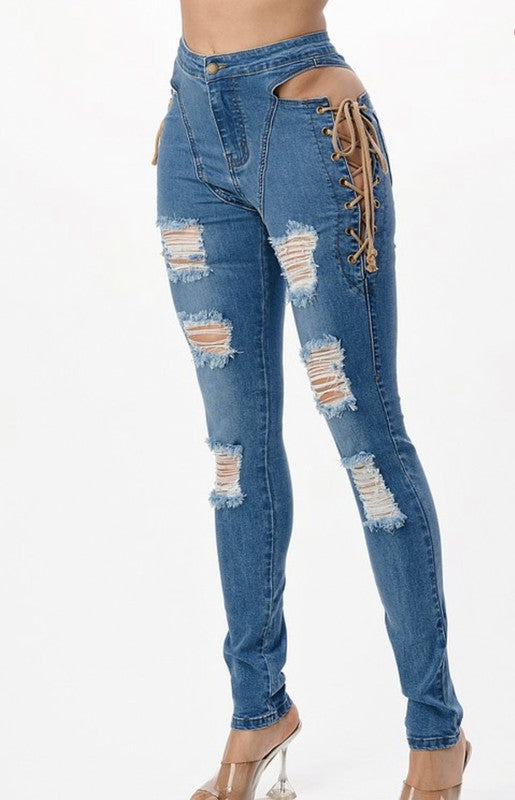 DENIM JEANS MULTI STRIP