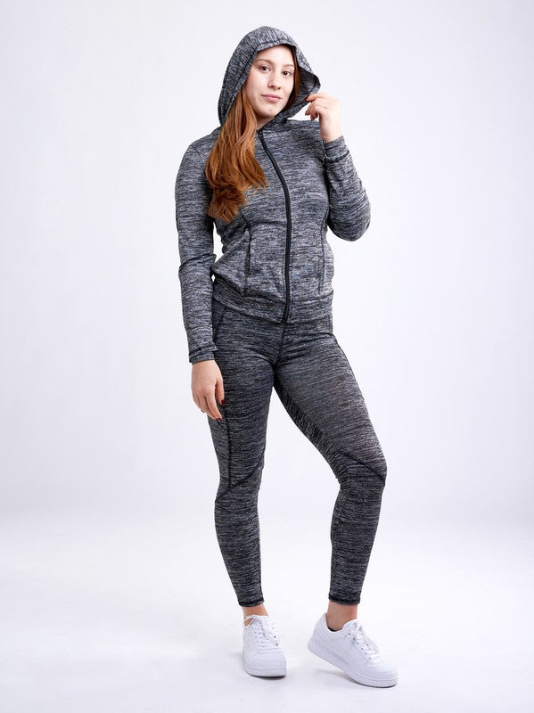 Athletic Zip-Up Fitted Hoodie Jacket with Pockets