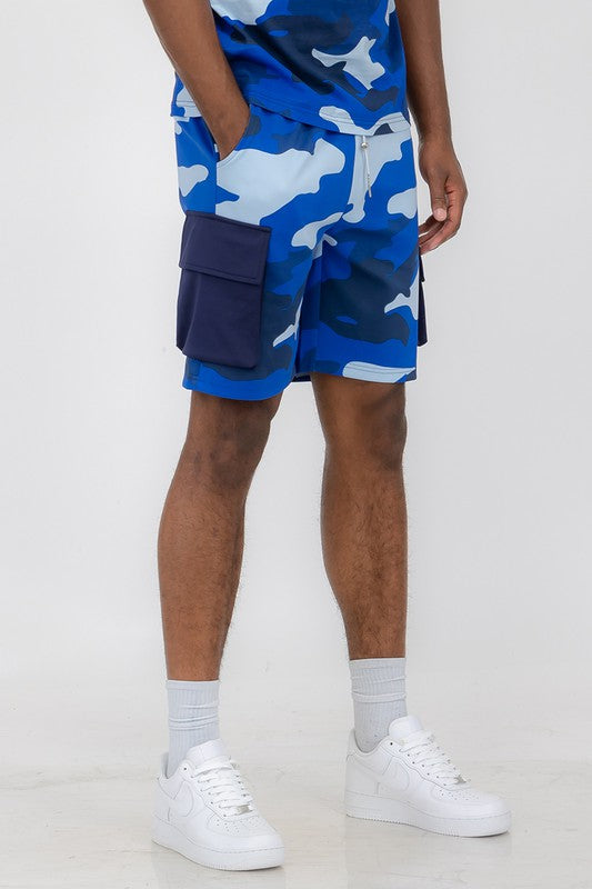 Mens Full Camo Sweat Shorts