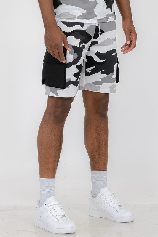 Mens Full Camo Sweat Shorts