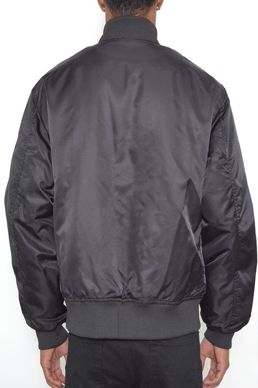 Mens Solid Padded Bomber Jacket