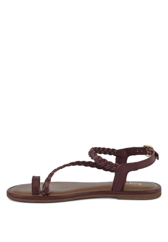 STALLONE Braided Flat Sandals