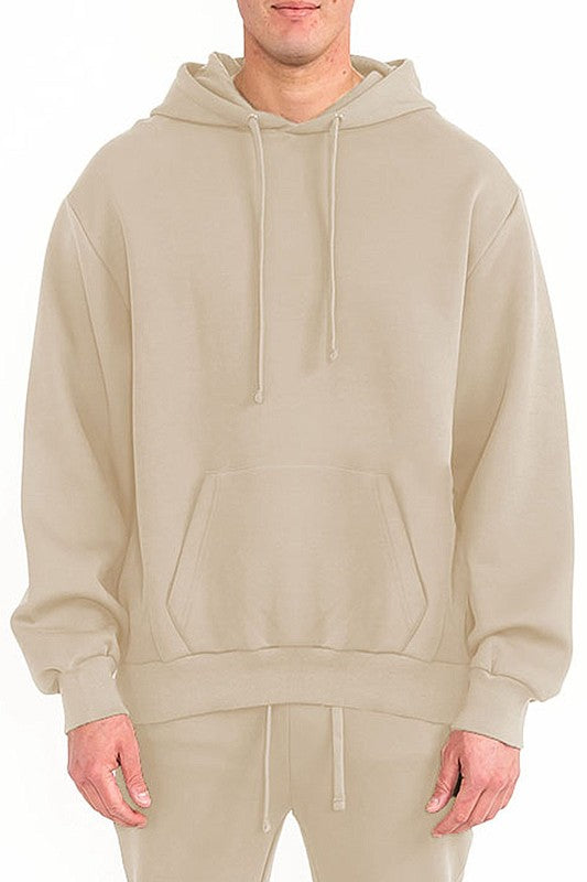 Mens Solid Tech  Fleece Hoodie