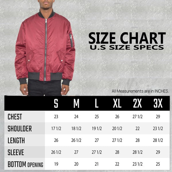 Mens Solid Padded Bomber Jacket