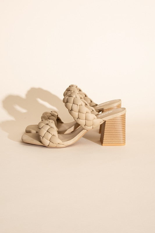 BUGGY-S Braided Stras Mule Heels