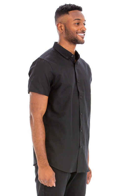 Men's Casual Short Sleeve Solid Shirts