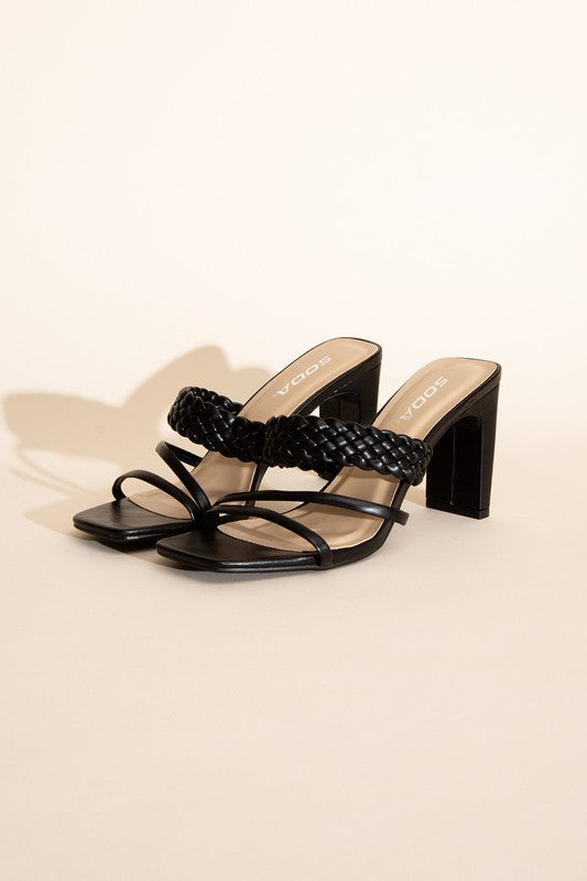 CARMEN-S BRAIDED STRAP SANDAL HEELS